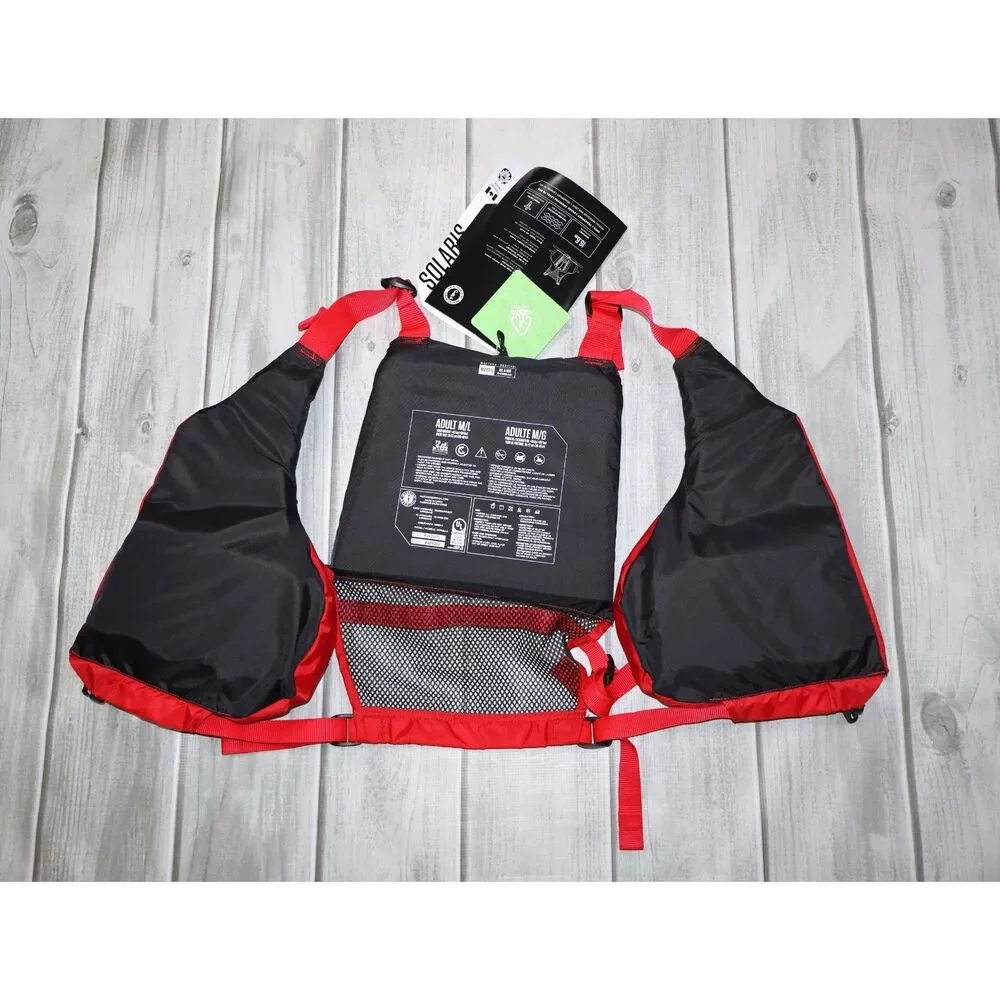 NEW Mustang Survival MS Solaris High Back Adult Kayak PFD Red Life Vest M/L